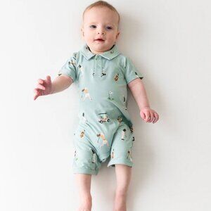 Kyte Baby Golf Polo Romper 3T